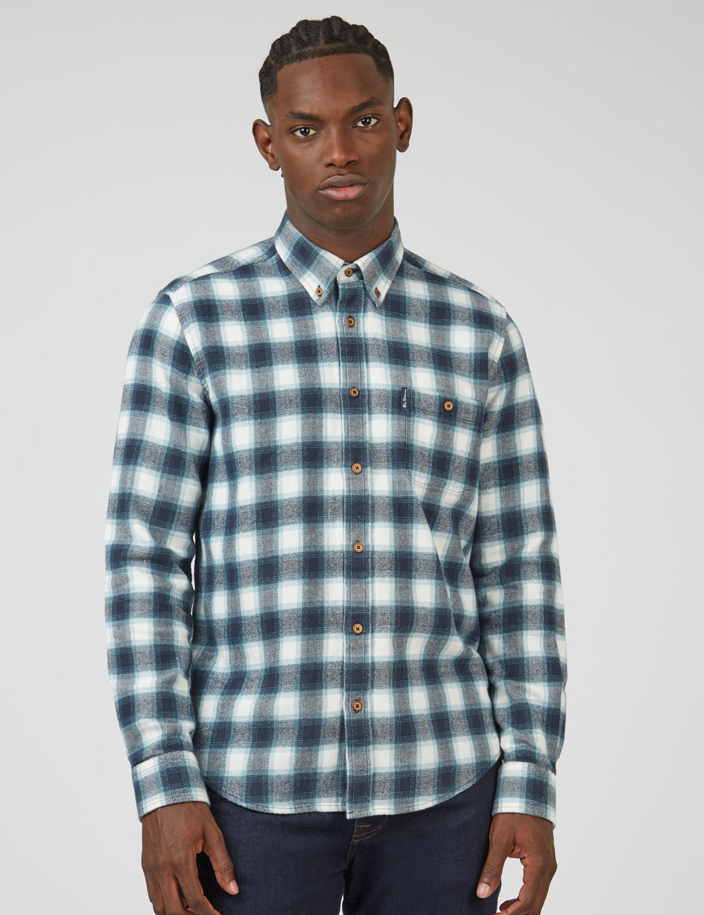 Chemises Ben Sherman Brushed Ombre Check Flannel Vert | FJI-05644392